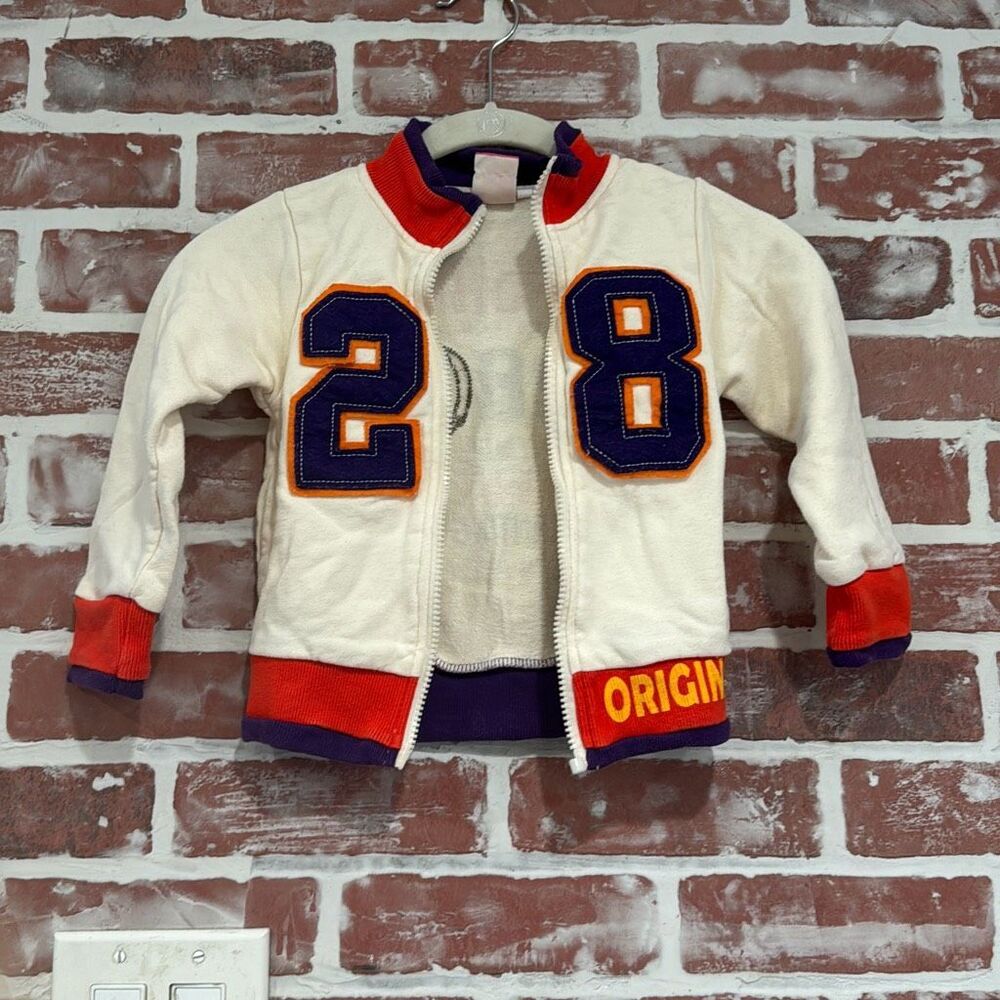 Vintage Toddler Varsity Jacket Hot Air Balloon Nature Graphic Yukoo 3T Kids